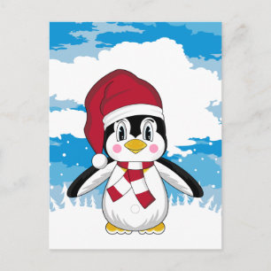 Festiva Postal pingüino de Navidades pequeños