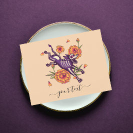 Festiva Postal Purple Skeleton Dog Dia de los Muertos