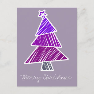 Festiva Postal Purple Sketchy Christmas Tree