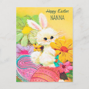 Festiva Postal retra de Nana del conejito de pascua del