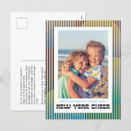 Festiva Postal retro de la foto de la alegría del año nuev
