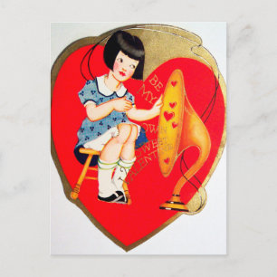 Festiva postal Retro Vintage chica