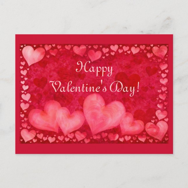 Festiva Postal roja del el día de San Valentín (Anverso)