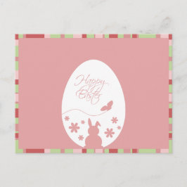Festiva Postal rosa rosada del Pastel de Huevo Feliz de Pa