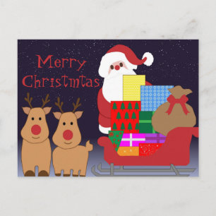 Festiva Postal Santa y Reindeer