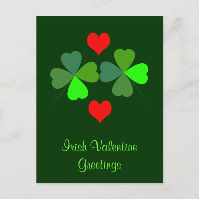 Festiva Postal Shamrock and Hearts (Anverso)