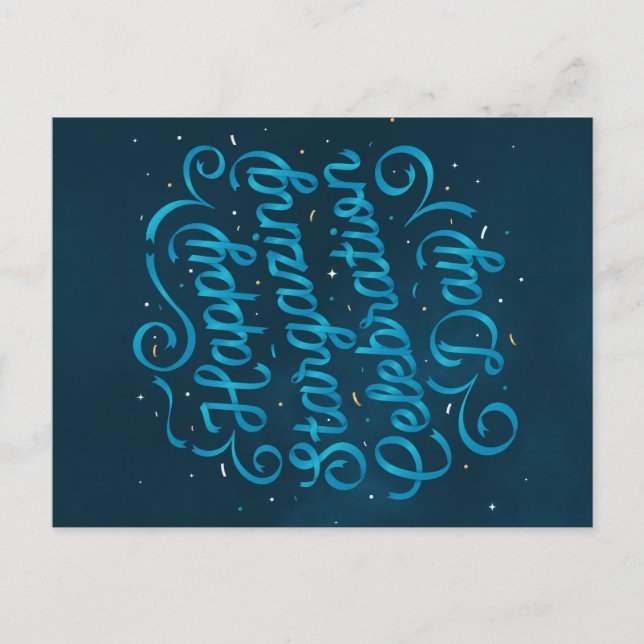 Festiva Postal Stargazing feliz del día (Anverso)