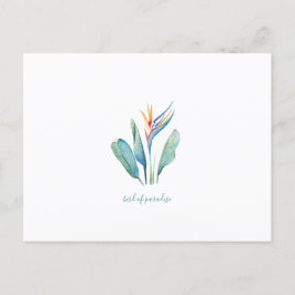 Festiva Postal tropical de la acuarela de la ave del