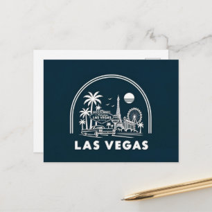 Festiva Postal vintage del horizonte de Las Vegas Viajes