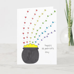 Festiva Pota de la tarjeta plegable Gold St. Patrick's Day