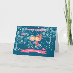 Festiva Prettige Kerstdagen. Tarjeta de navidades en holan