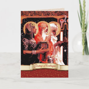 Festiva Prettige Kerstdagen. Tarjeta de navidades en holan