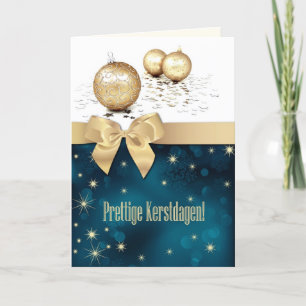 Festiva Prettige Kerstdagen. Tarjeta de navidades en holan