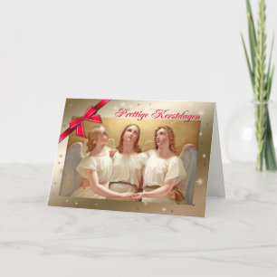 Festiva Prettige Kerstdagen. Tarjeta de Navidades holandes