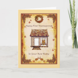Festiva Primer Día de Acción de Gracias en nueva tarjeta e