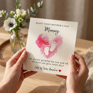 Festiva Primer tarjeta del Día de la Madre de la bebé