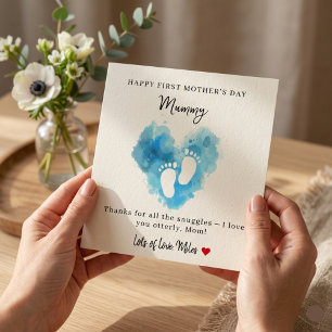 Festiva Primer tarjeta del Día de la Madre del bebé varón