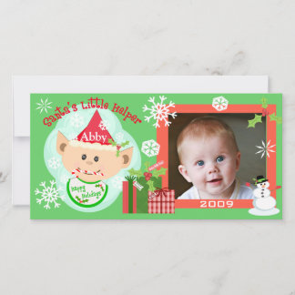 Festiva Primera tarjeta de foto navideña del bebé personal