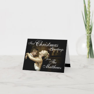Festiva Primera tarjeta de fotos de felicitaciones navideñ