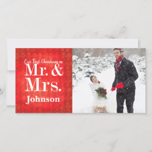 Festiva Primera tarjeta de Navidades de fotografía navideñ