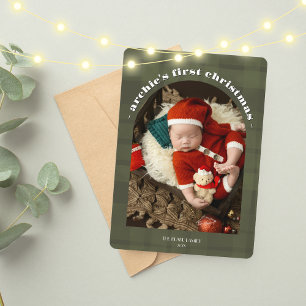 Festiva Primera tarjeta de Navidades del bebé Olive Sing
