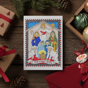 Festiva Primera tarjeta de Navidades Noel