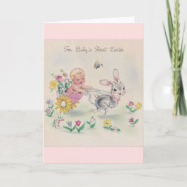 Festiva Primera tarjeta de Pascua del bebé ventilado