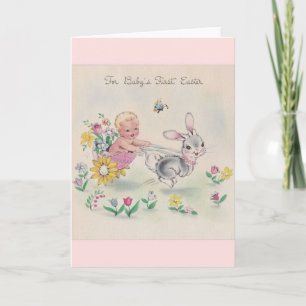 Festiva Primera tarjeta de Pascua del bebé ventilado