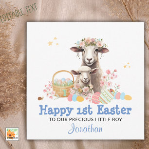 Festiva Primera tarjeta de Pascua personalizada,Corte Lamb
