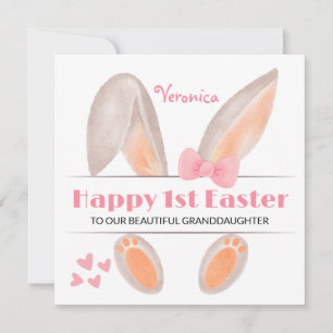 Festiva Primera tarjeta de Pascua personalizada, primer co