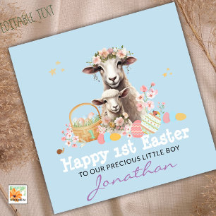 Festiva Primera tarjeta de Pascua personalizada, primera c