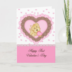 Festiva Primera tarjeta del día de San Valentín de la