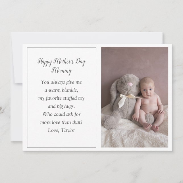 Festiva Primera tarjeta fotográfica del día de la madre de (Anverso)