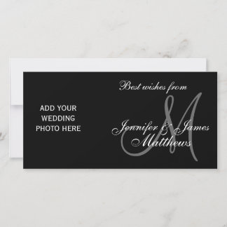 Festiva Primera tarjeta fotográfica monograma de Navidades