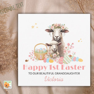 Festiva Primera tarjeta personalizada de Pascua, primer co