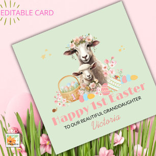 Festiva Primera tarjeta personalizada de Pascua, primer co