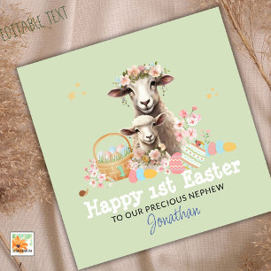 Festiva Primera tarjeta personalizada de Pascua, primer ni