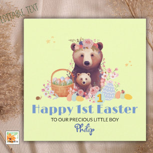Festiva Primera tarjeta personalizada de Pascua, primer os