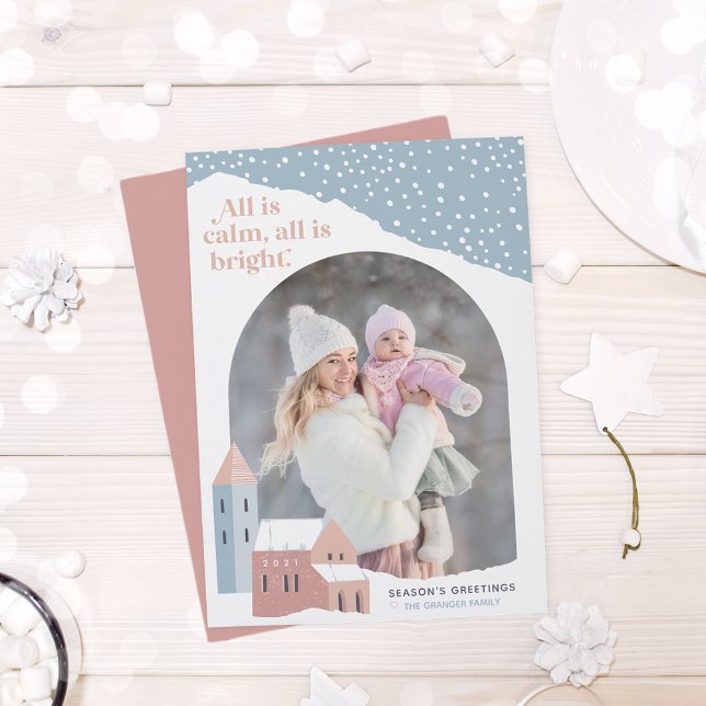 Festiva Pueblo Snowy | Tarjeta de vacaciones fotográficas (Subido por el creador)