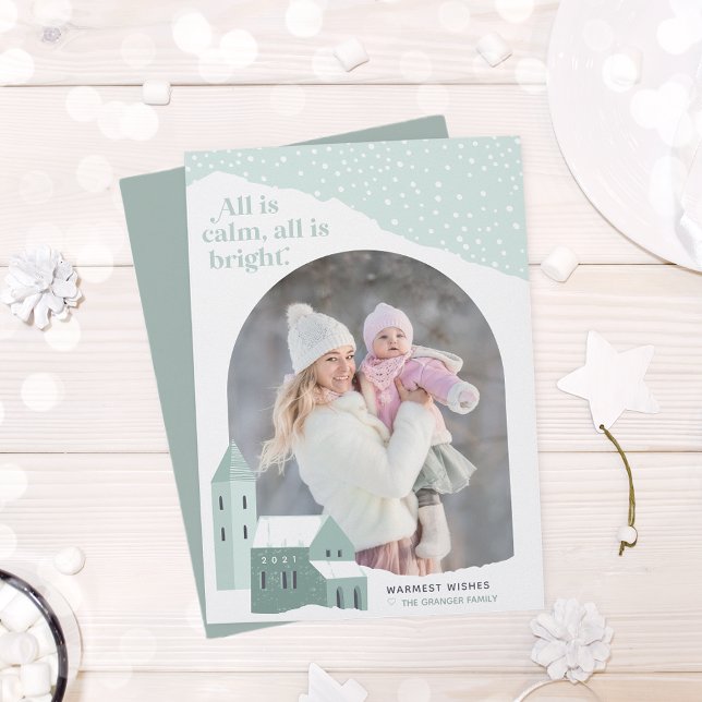 Festiva Pueblo Snowy | Tarjeta de vacaciones fotográficas (Subido por el creador)