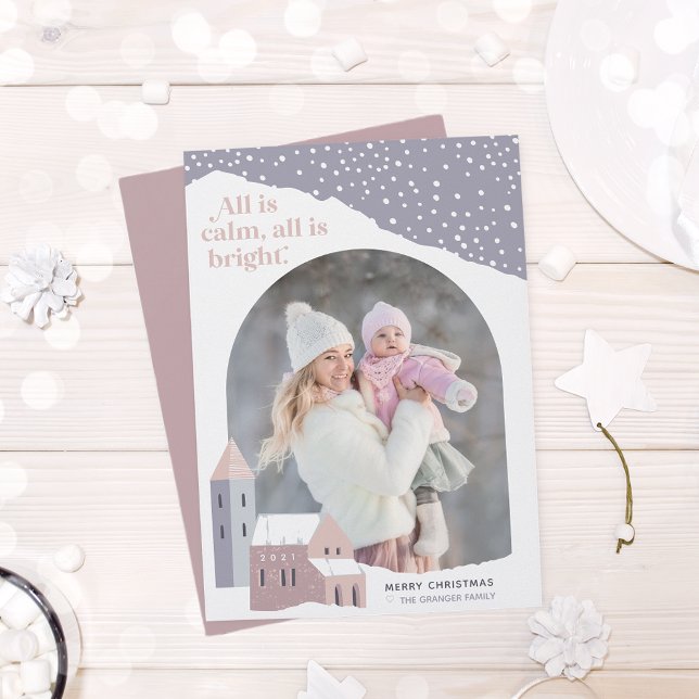 Festiva Pueblo Snowy | Tarjeta de vacaciones fotográficas (Subido por el creador)