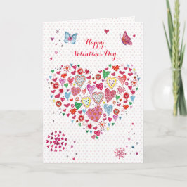 Festiva Puntos del corazón de San Valentín | Tarjeta media