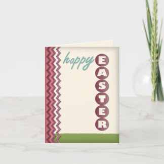 Festiva Púrpura Chevron y tarjeta personalizada de Pascua 