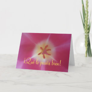 Festiva ¡Qué lo paséis bien! Tarjeta española de Pascua, T