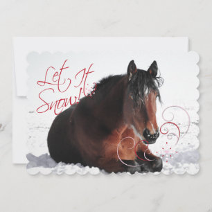 Festiva Que Nieve la tarjeta de vacaciones Equine