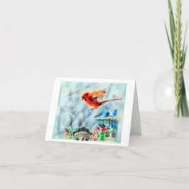 Festiva "Que nieve", pequeña tarjeta de vacaciones con car