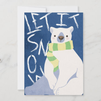 Festiva Que nieve, tarjeta de Navidades de oso polar