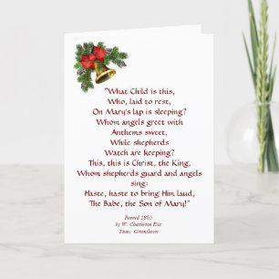 Festiva Qué niño es esta tarjeta de Navidades de himnos