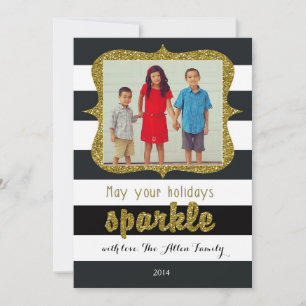 Festiva Que su tarjeta de Navidades de fotos esparkle de v