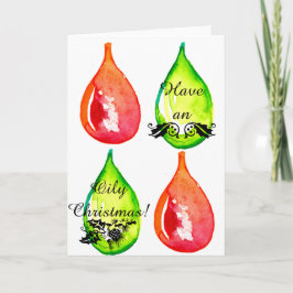 Festiva ¡Que tengan Navidades oleosos! Tarjeta mediana